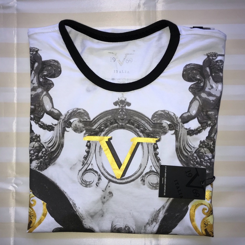 Versace 1969 Italia Gold/Silver T-Shirt - Picture 2 of 3